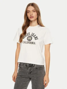 Guess Jeans T-Shirt W5RI43 K8HM0 Biały Regular Fit - Koszulki i topy damskie - miniaturka - grafika 1