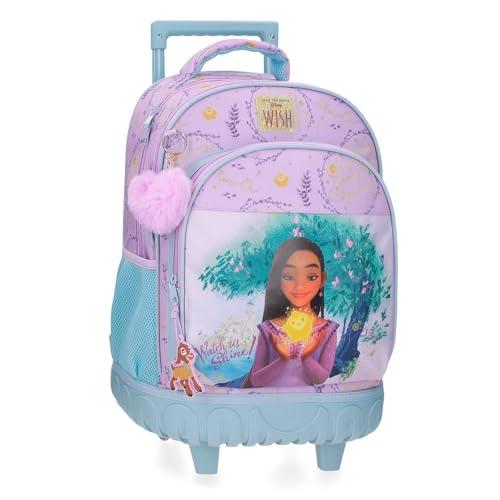 Joumma Disney Watch us Shine Plecak Compact 2 Koła Różowy 32x45x21 cms Poliester 30,24L, Różowy, Kompaktowy plecak 2 koła