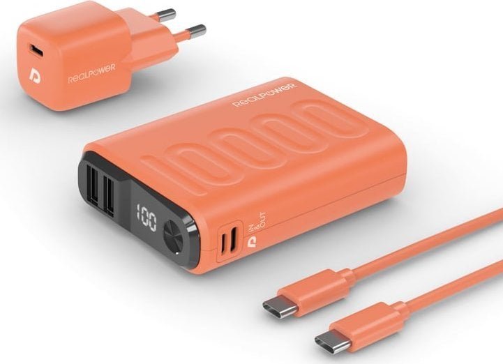 Powerbank Triton RealPower PB-10000 Litowo-polimerowy LiPo 10000 mAh Pomarańczowy