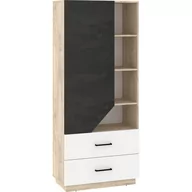 Regały - Regał Wysoki 80 1D2S PAX-19 Pax MebloCross Dąb Endgrain / Biały / Beton Czarny - miniaturka - grafika 1