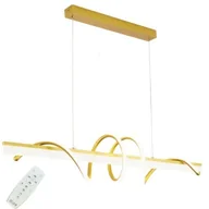 Lampy sufitowe - Lampa Sufitowa modern wisząca Żyrandol Led Pilot 100cm złota nad stoł - miniaturka - grafika 1