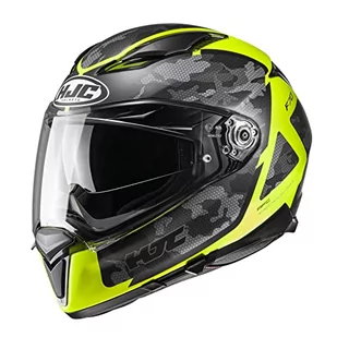 HJC pełny kask motocyklowy F70 Katra MC3HSF czarno żółty XXL - Kaski motocyklowe - miniaturka - grafika 1