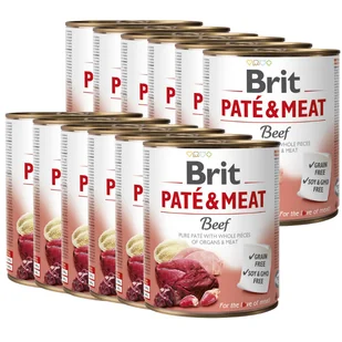 BRIT PATE & MEAT BEEF 12x800g - Mokra karma dla psów - miniaturka - grafika 1