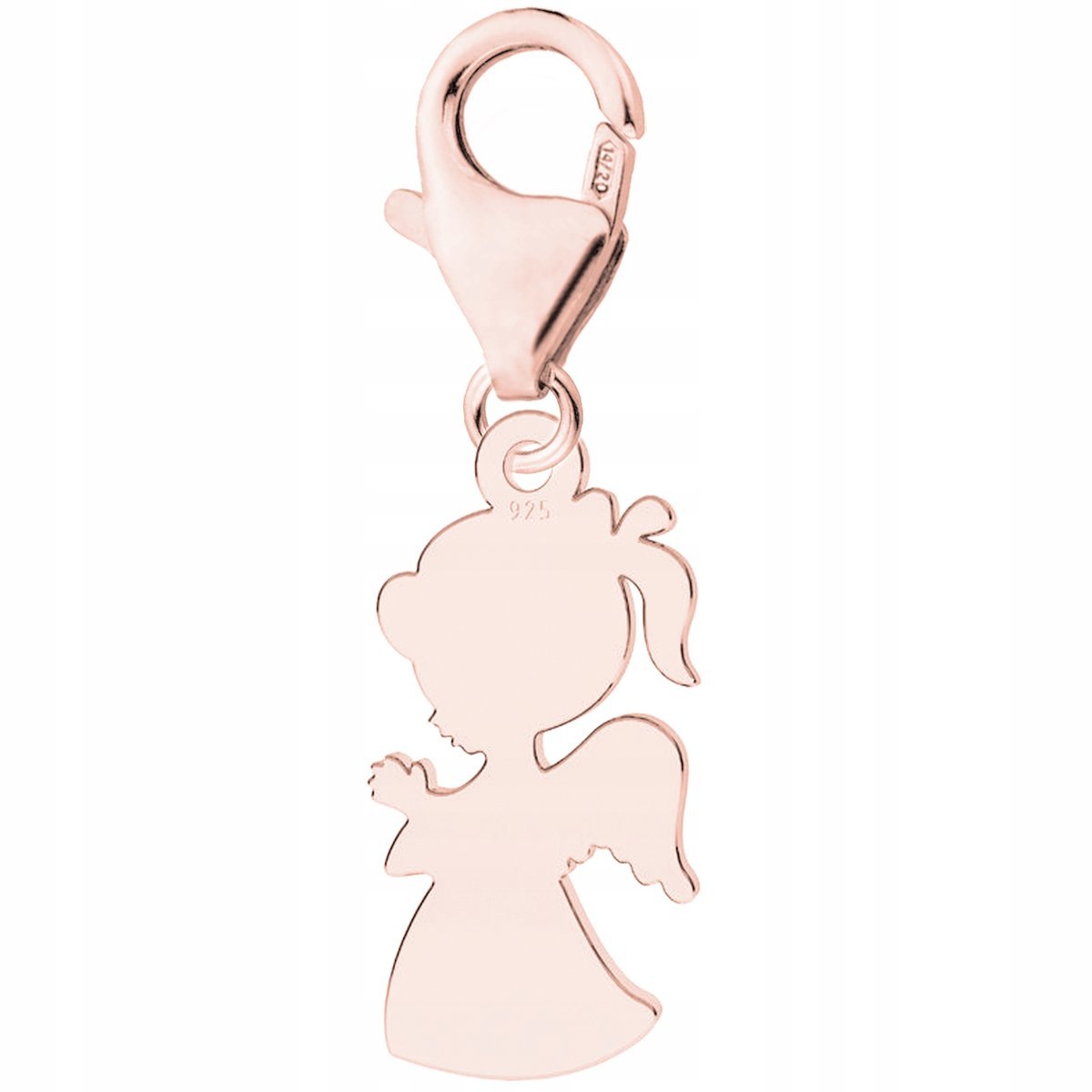 Zawieszka Pozłacana Anioł Dziewczynka Blaszka z Aniołem SREBRO 925