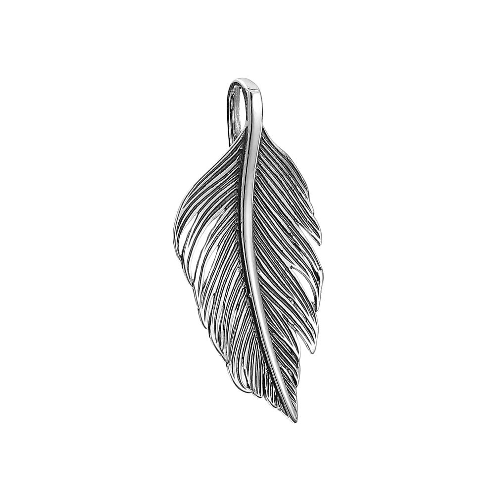 Srebrny duży wisiorek oksydowany pr925 w kształcie Liścia Liść