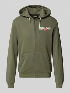 Bluza rozpinana z kapturem i kieszenią kangurką model ‘AYLMER’ - Bluzy męskie - miniaturka - grafika 1