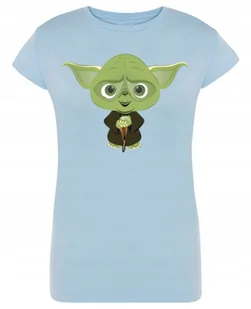 T-Shirt damski nadruk fun art zielony YODA r.S - Koszulki i topy damskie - miniaturka - grafika 1