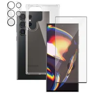 Etui i futerały do telefonów - Etui PANZERGLASS HardCase Antibacterial do Samsung Galaxy S23 Ultra Przezroczysty + Szkło Ultra-Wide Fit + Szkło Camera Lens  Raty - miniaturka - grafika 1