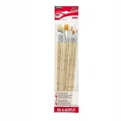 Pozostałe akcesoria dla plastyków - Pébéo Zestaw pędzli pebeo 950350, 8-częściowy, 4 pędzel bliźniczka psia i 4 W kolorze złota poliamid, okrągły, nr 6, nr 6, 10 i płaska 10 950350 - miniaturka - grafika 1