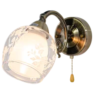 Lampy ścienne - Retro lampa ścienna ELM9150/1 21QG z włącznikiem mosiądz - miniaturka - grafika 1