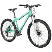 Rowery - Rower górski MTB INDIANA X-Pulser 2.6 D15 26 cali damski Miętowo-biały - miniaturka - grafika 1