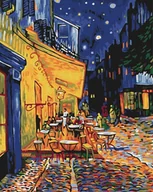 Malowanie po numerach - Artnapi 40x50cm Zestaw Do Malowania Po Numerach - Nocna Kawiarnia W Arles. Van Gogh Malowanie Po Numerach - Na Drewnianej Ramie - miniaturka - grafika 1