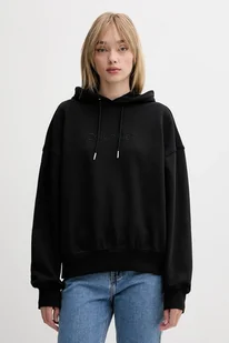 Calvin Klein bluza bawełniana damska kolor czarny z kapturem z aplikacją LV044C210G - Bluzy damskie - miniaturka - grafika 1