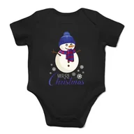 Body dla niemowląt - Merry Christmas - bałwanek – świąteczne body dziecięce z nadrukiem 3 miesiące - miniaturka - grafika 1