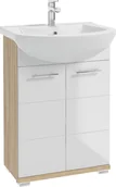 Szafki łazienkowe - Deftrans CABINET WASHBASIN BARI D60 WHITE/WOOD - miniaturka - grafika 1