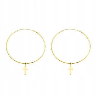 Pozłacane Kolczyki Koła z Krzyżykiem Pr.925 - Kolczyki - miniaturka - grafika 1