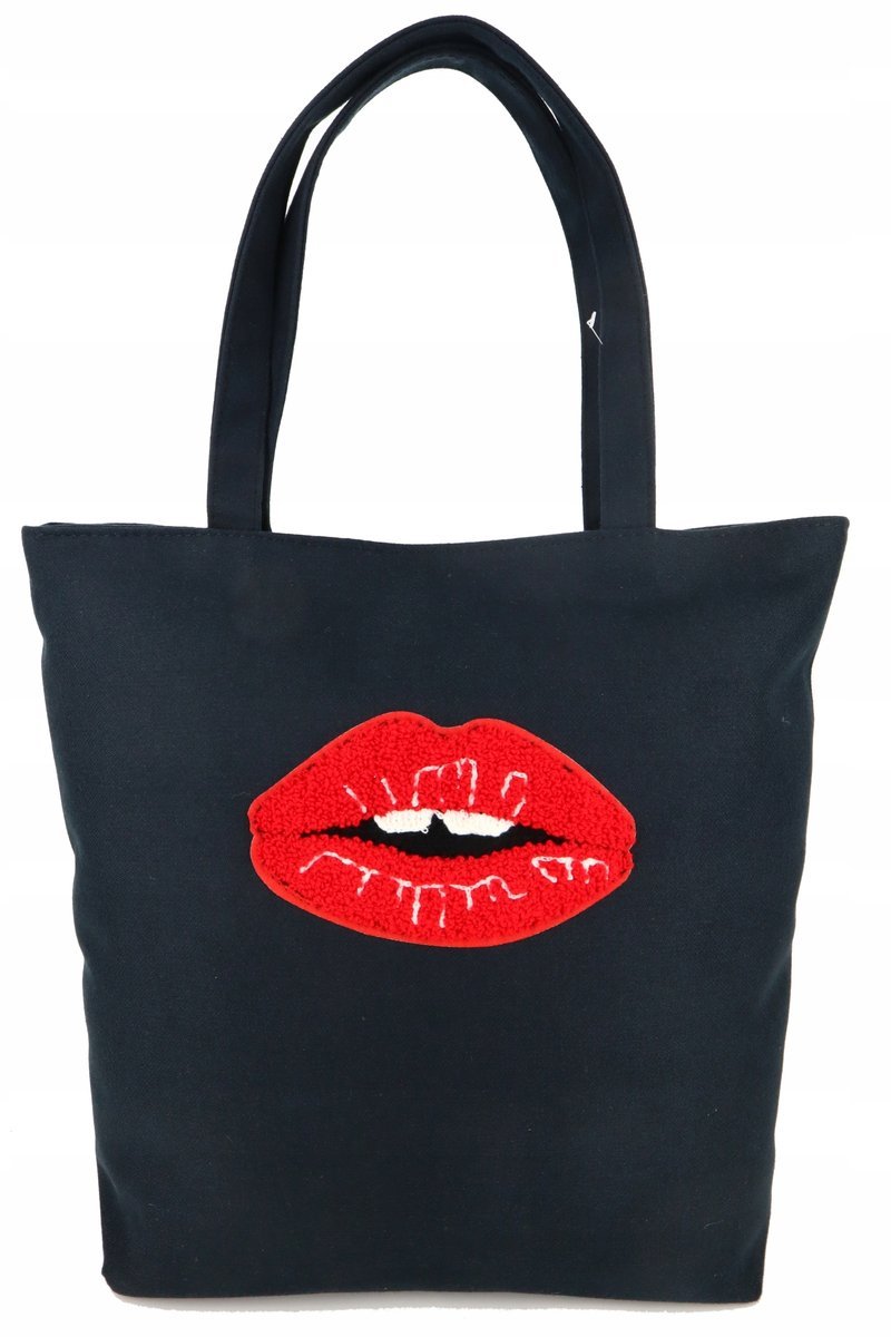 Torba shopperka Usta naszywka Duża pojemna Dzień Mamy,