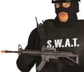 Dodatki do strojów karnawałowych - Pistolet karabin maszynowy z dźwiękiem żołnierza - miniaturka - grafika 1