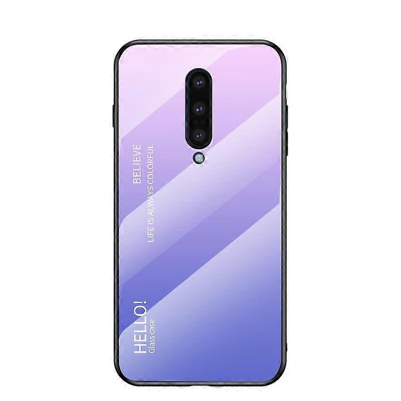 OnePlus8 Case Gradientowa osłona ze szkła hartowanego do OnePlus 8 9 7 7T Pro OnePlus7 OnePlus9 For One Plus 7 7T 8 9 etui na telefony jasny fiolet...