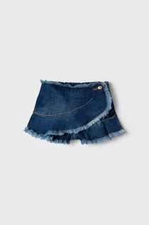 Spodnie i spodenki dla dziewczynek - Mayoral szorty jeansowe dziecięce kolor fioletowy gładkie - grafika 1