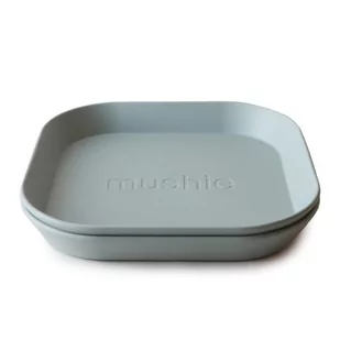 Mushie - 2 talerzyki Square Sage - Miseczki i talerzyki dla dzieci - miniaturka - grafika 1