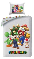 Pościel dla dzieci - Pościel dziecięca Super Mario 140x200 cm Halantex Mikrofibra Luigi Grzybki - miniaturka - grafika 1