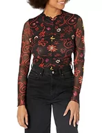 Body - Desigual Damskie body z dzianiny z długim rękawem, Czarny, XL - miniaturka - grafika 1