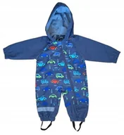 Kombinezony dla dzieci - Kombinezon przeciwdeszczowy nieprzemakalny jednoczęściowy dziecięcy 86 auta - miniaturka - grafika 1