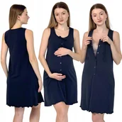 Piżamy ciążowe - Koszula do karmienia i porodu z napami na środku i wiązaniem M Mamiluna - miniaturka - grafika 1