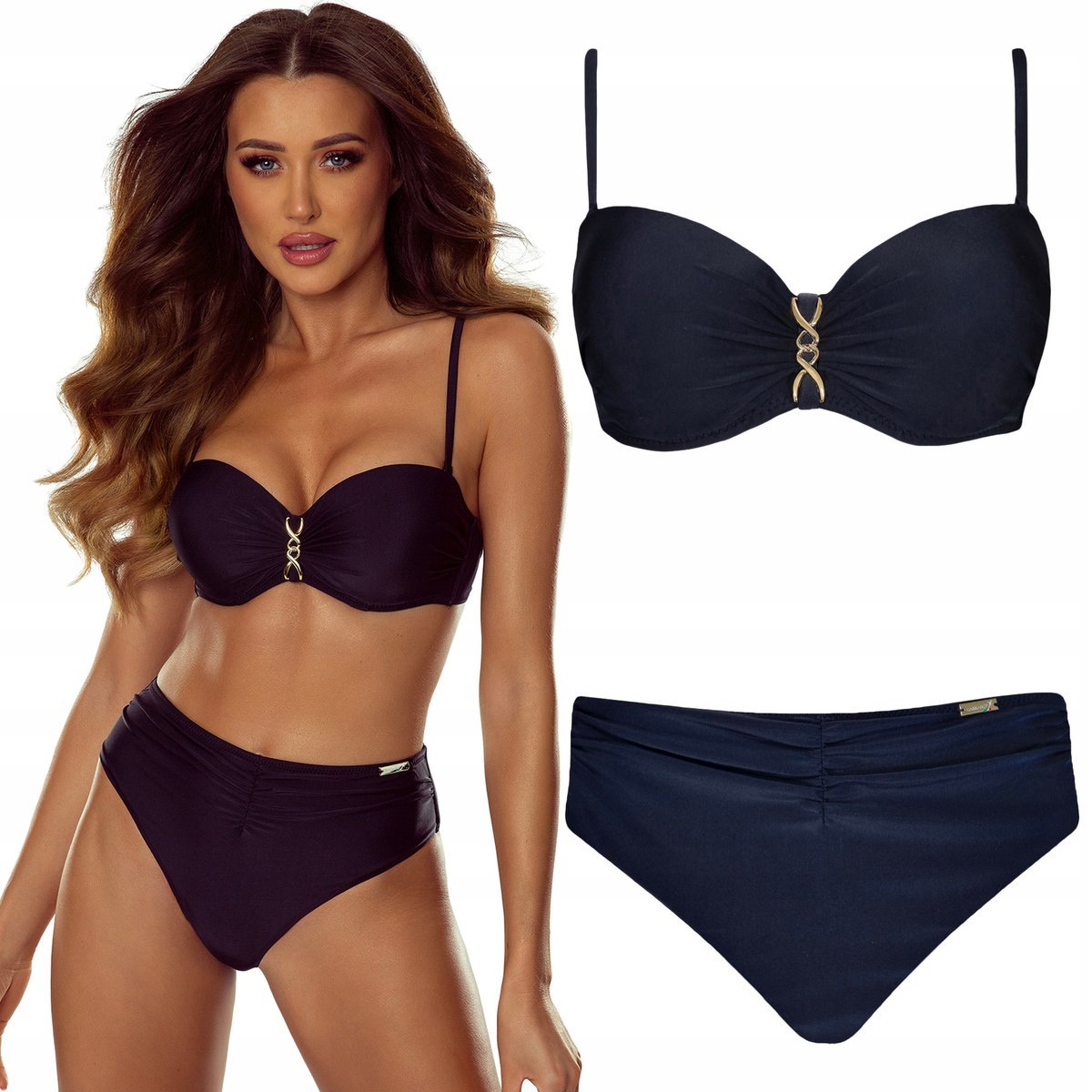 Strój kąpielowy dwuczęściowy push up GABBIANO Ashley czarny 36C/S 70C