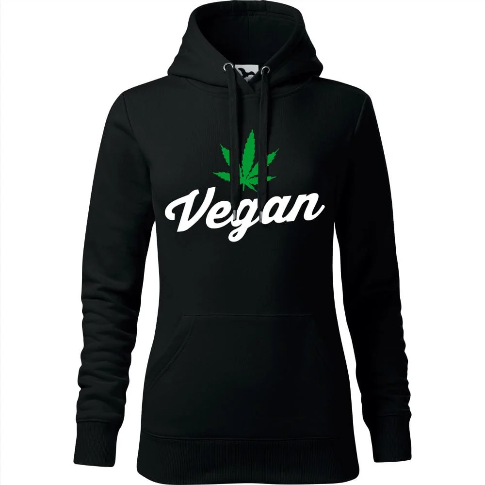 Damska Bluza Z Kapturem - Vegan Czarny 2xl