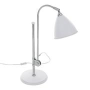 Lampy stojące - Italux Stojąca LAMPKA biurkowa EVATO MTE2062/1C-WH stołowa LAMPA gabinetowa na regulowanym wysięgniku chrom biała - miniaturka - grafika 1