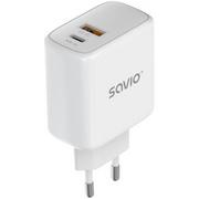 Ładowarki do telefonów - Savio ŁADOWARKA SIECIOWA 30W QUICK CHARGE, POWER DELIVERY 3.0 LA-06 - miniaturka - grafika 1