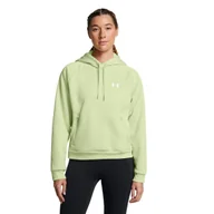 Bluzy sportowe damskie - Damska bluza treningowa nierozpinana z kapturem Under Armour UA Armour Flc Pro Hdy - zielona - UNDER ARMOUR - miniaturka - grafika 1