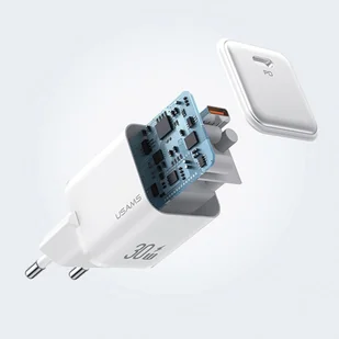USAMS Ład. siec. 1xUSB-C PD30W 3A (only head) PD3.0 Fast Charging biały/white X-ron Series CC186TC02 (US-CC186) - Ładowarki do telefonów - miniaturka - grafika 9