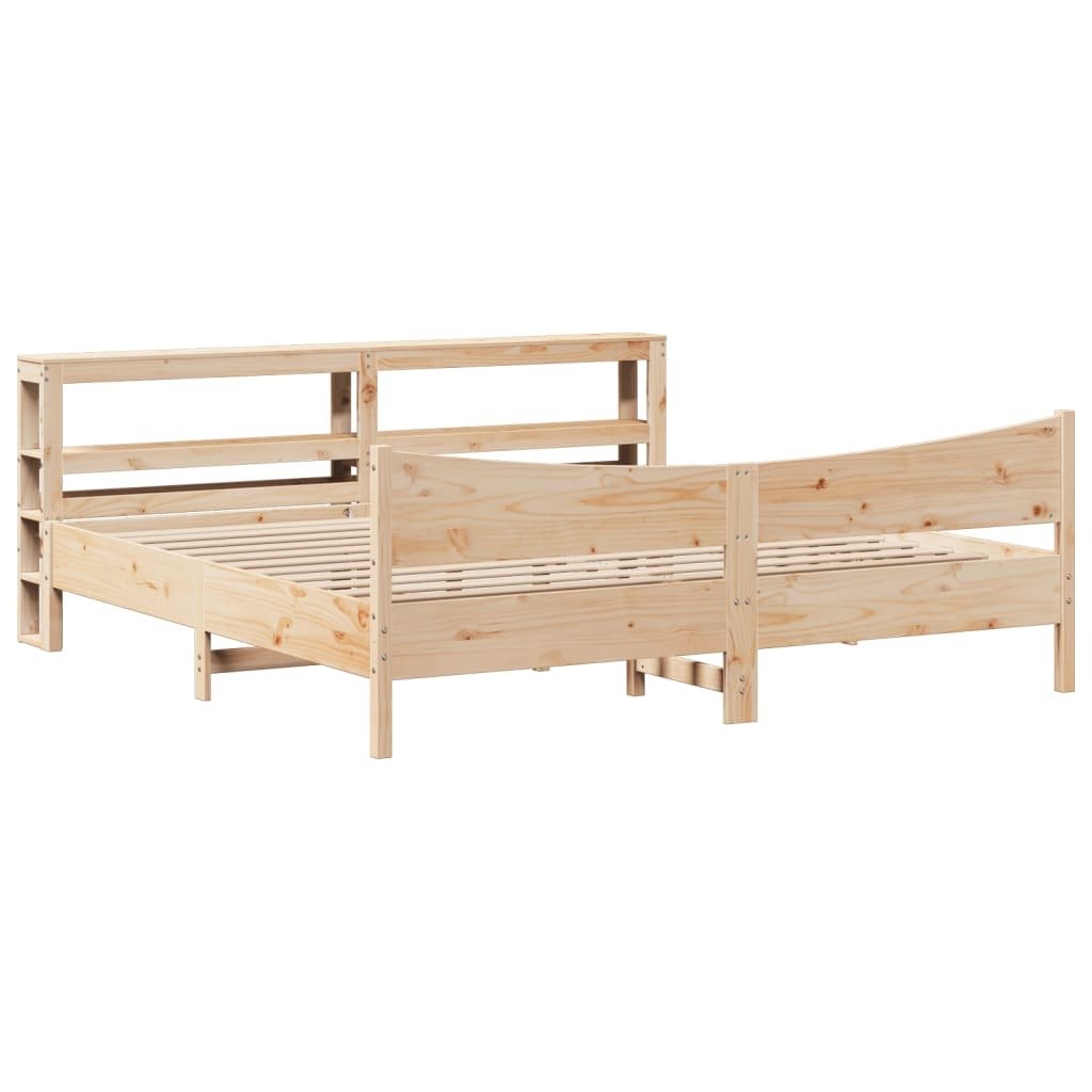 vidaXL Łóżko z litego drewna z zagłówkiem 200x200 cm sosna