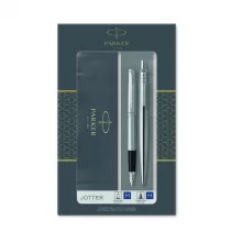 Parker ZESTAW DŁUGOPIS + PIÓRO JOTTER STAL CT 2093258 2093258 - Zestawy piśmiennicze - miniaturka - grafika 1