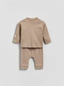 Komplety dla niemowląt - Reserved - Bawełniany komplet - brązowy - miniaturka - grafika 1