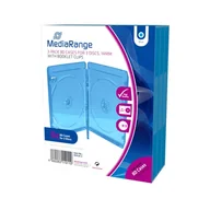 Pudełka i akcesoria na płyty CD - MediaRange BOX38-3-30 opakowania na płyty CD Opakowanie na Blu-ray 3 dysków Niebieski, Przezroczysty BOX38-3-30 - miniaturka - grafika 1