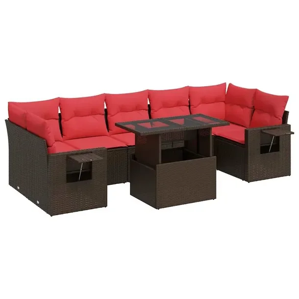 Zestaw mebli ogrodowych z rattan PE, brązowy, 62 x 62 x 69 cm