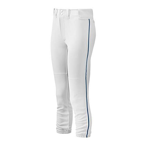 Mizuno Damskie damskie spodnie z paskami, damskie spodnie z lamówką, S biało-czerwone