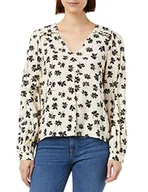Koszulki i topy damskie - VERO MODA Women's VMPICA L/S V-Neck WVN BTQ Top, Whitecap Gray/AOP:PICA, L, Biała czapka szara/Aop: pica, L - miniaturka - grafika 1