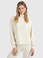 Bluzy damskie - 4F Bluza dresowa nierozpinana z modalem damska - beżowa S - miniaturka - grafika 1