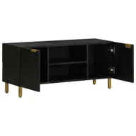 Szafki RTV - vidaXL Szafka pod TV czarna 105x33x46 cm materiał drewnopochodny - miniaturka - grafika 1