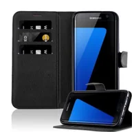 Etui i futerały do telefonów - Etui Cadorabo do Samsung Galaxy S7 EDGE w kolorze PHANTOM BLACK Etui na telefon komórkowy z magnetycznym zamknięciem, funkcją podstawki i miejscem na kartę Etui Etui ochronne Etui z klapką w stylu książki - miniaturka - grafika 1