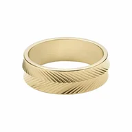 Paski - Fossil Pierścionek Damski Harlow Linear Texture Złoty Pasek ze Stali Szlachetnej, JF041187105 - miniaturka - grafika 1