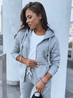 Bluzy damskie - Bluza damska VICTORIA jasnoszara BY0228-XL - miniaturka - grafika 1
