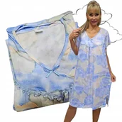 Bielizna nocna - KOSZULA NOCNA OMBRE bawełniana chmurka urocza kokarda prezent 46 48 3XL 4XL - miniaturka - grafika 1