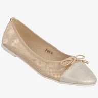 Baleriny - Baleriny Damskie Ekoskóra Buty Wsuwane Złote Goodin GD-1010 40 Złoty - miniaturka - grafika 1