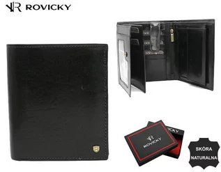 Portfele - Duży, skórzany portfel męski z systemem RFID — Rovicky - grafika 1